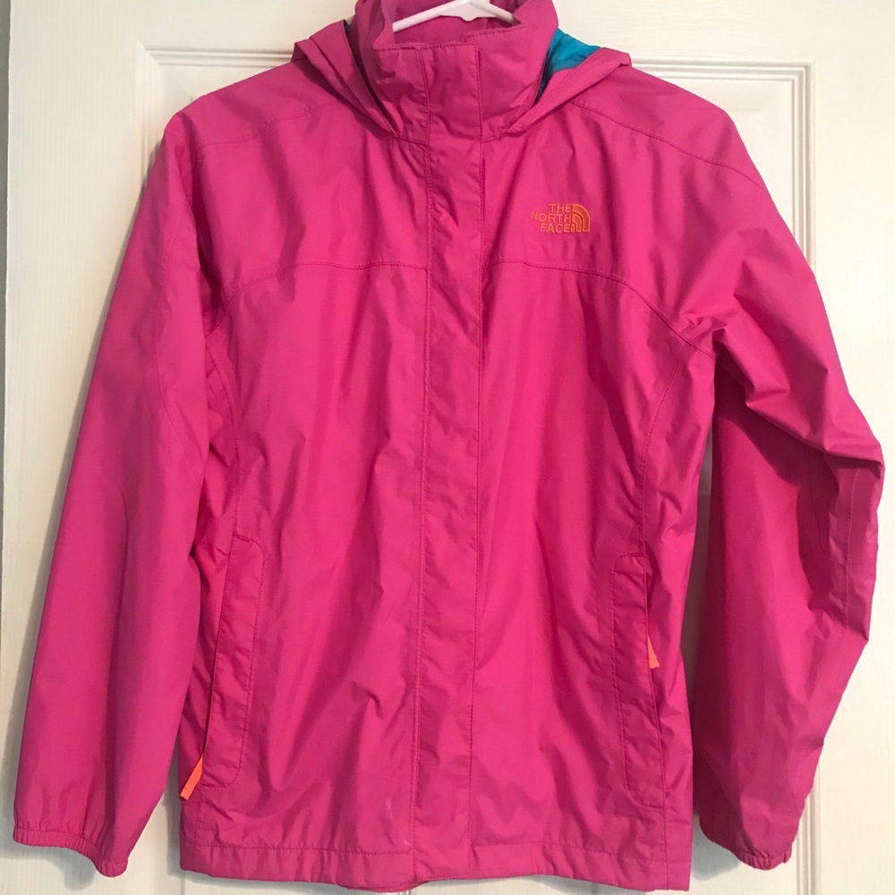 The North Face Girls Hooded Rain Jacket Pink